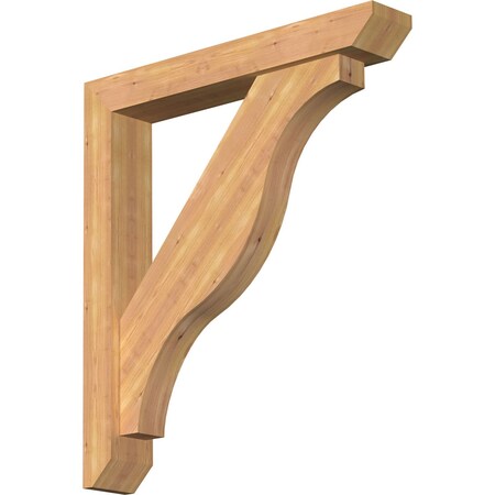 Ekena Millwork Funston Slat Smooth Bracket w/ Offset Brace, Western Red Cedar, 5 1/2"W x 34"D x 38"H BKT0604X34X38FST06SWR